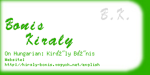 bonis kiraly business card